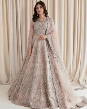 Net Frock with Satin Silk Trouser
