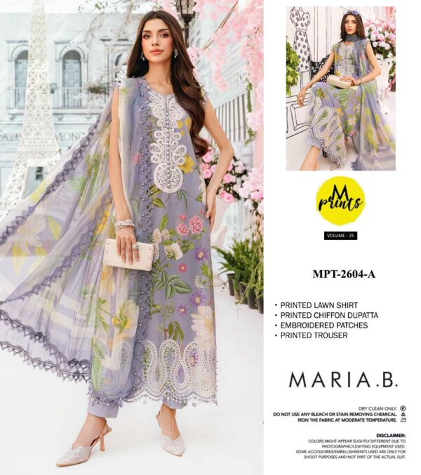 Chikankari Embroidered Lawn Chiffon 3PC