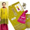 Girl wearing pink kids lawn embroidered suit