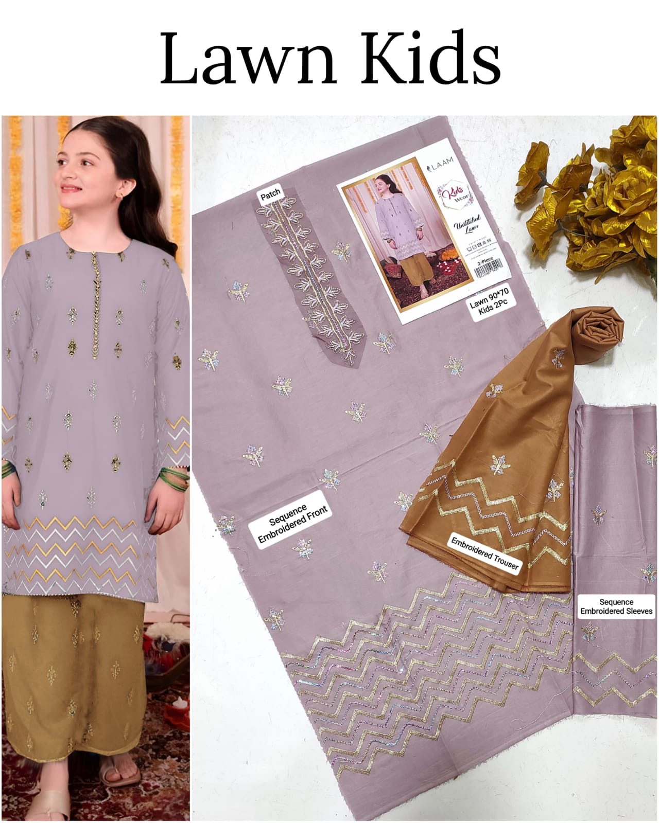 Premium Kids Lawn Embroidered Suit