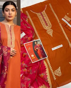 Luxury Lawn Embroidered Suit 3pc