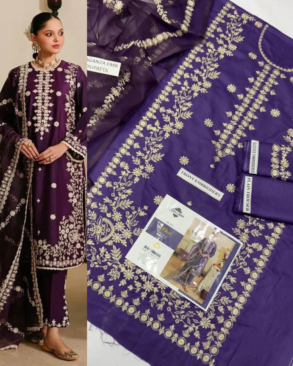 Hand Embroidered Lawn Suit Online