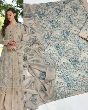 Lawn Embroidered Suit with Dupatta