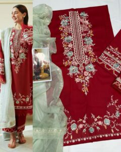 Heavy Embroidered Lawn 3 Piece