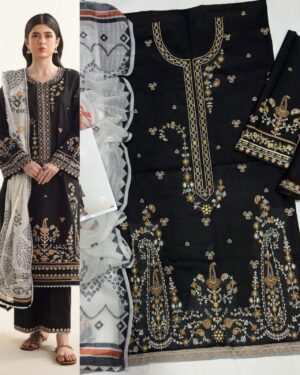 Luxury Lawn Embroidered Suit 2025