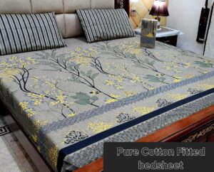 Pure Cotton Fitted Bedsheet King Size