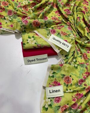 Printed Linen 2 Piece Suit Casual Wear