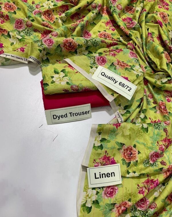 Printed Linen 2 Piece Suit Casual Wear