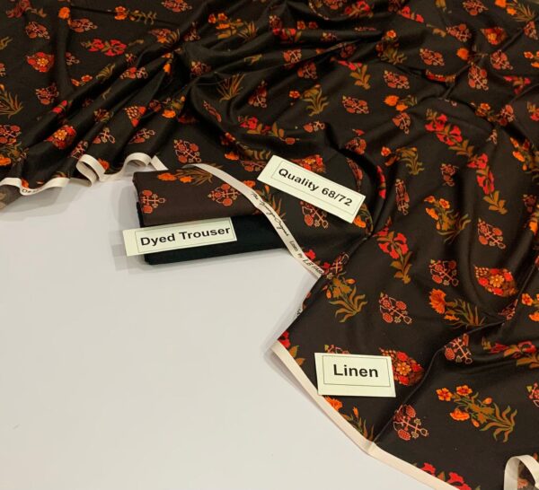 Printed Linen 2 Piece Suit Casual Wear