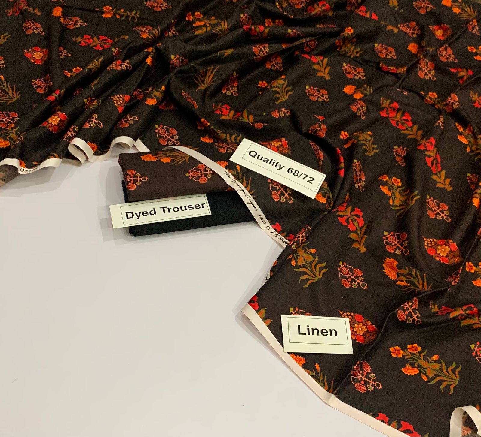 Printed Linen 2 Piece Suit Casual Wear