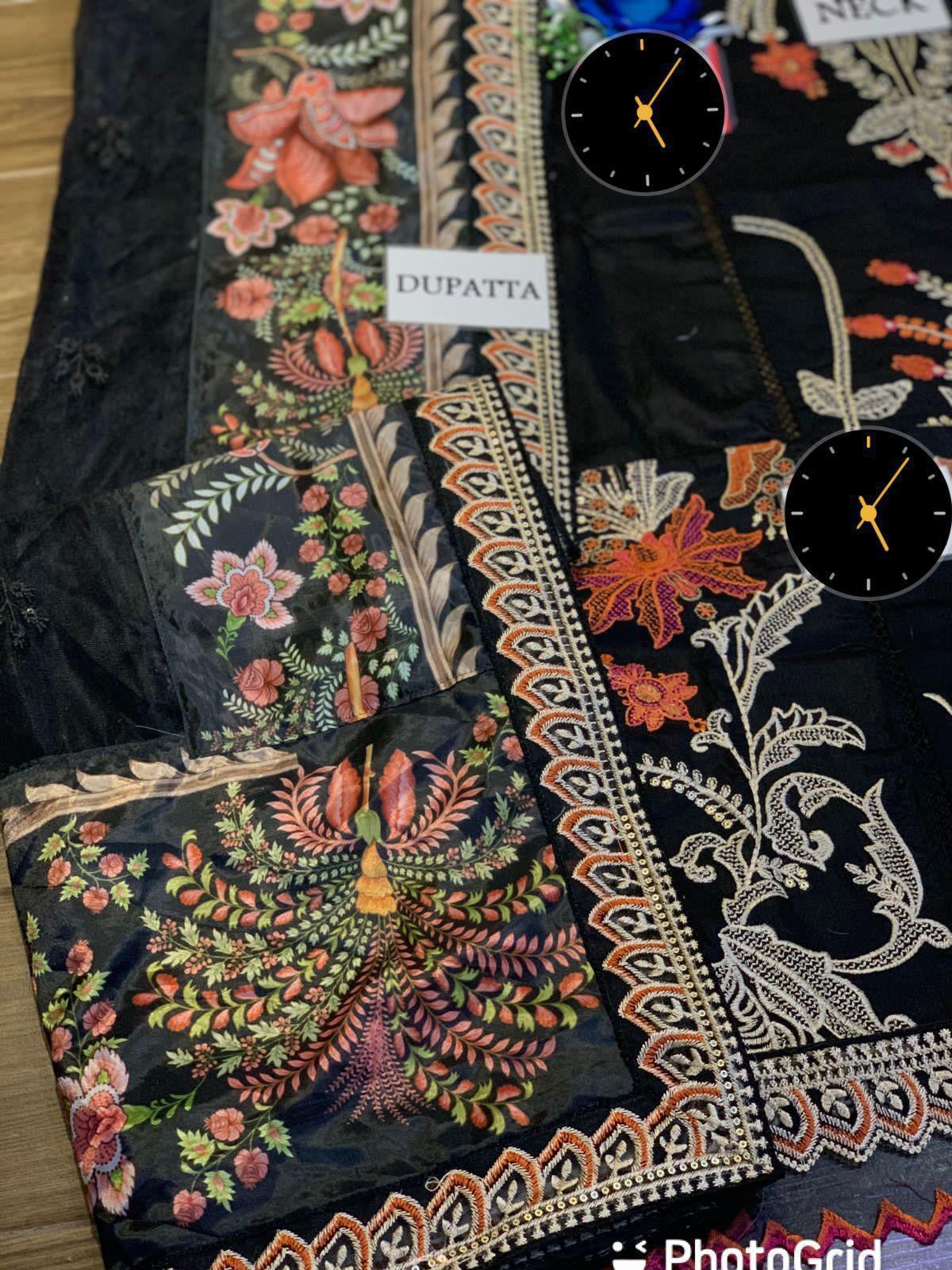 Heavy Embroidered Lawn Dress with Sequin Work