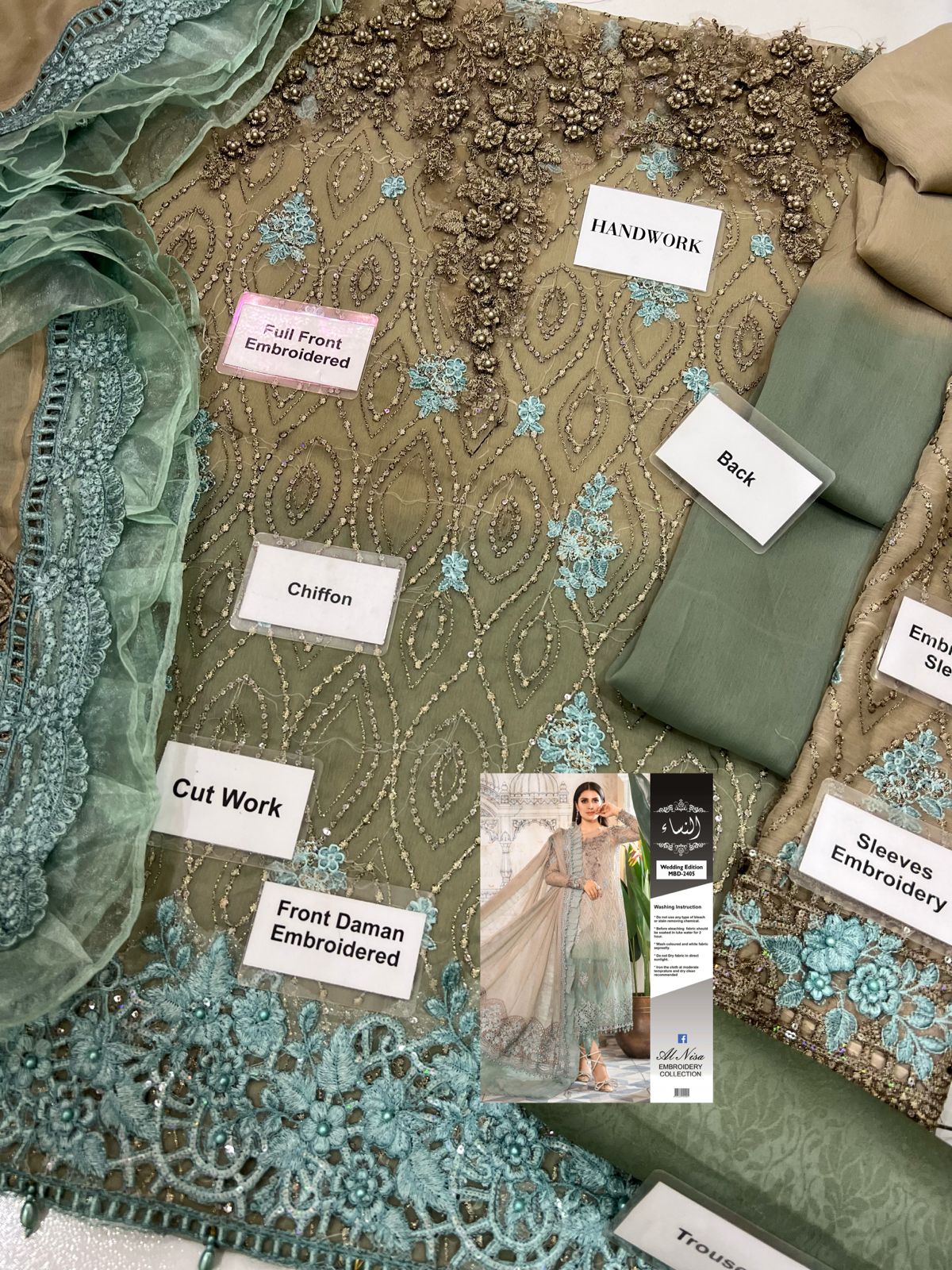 Chiffon Eid Dress with Handwork