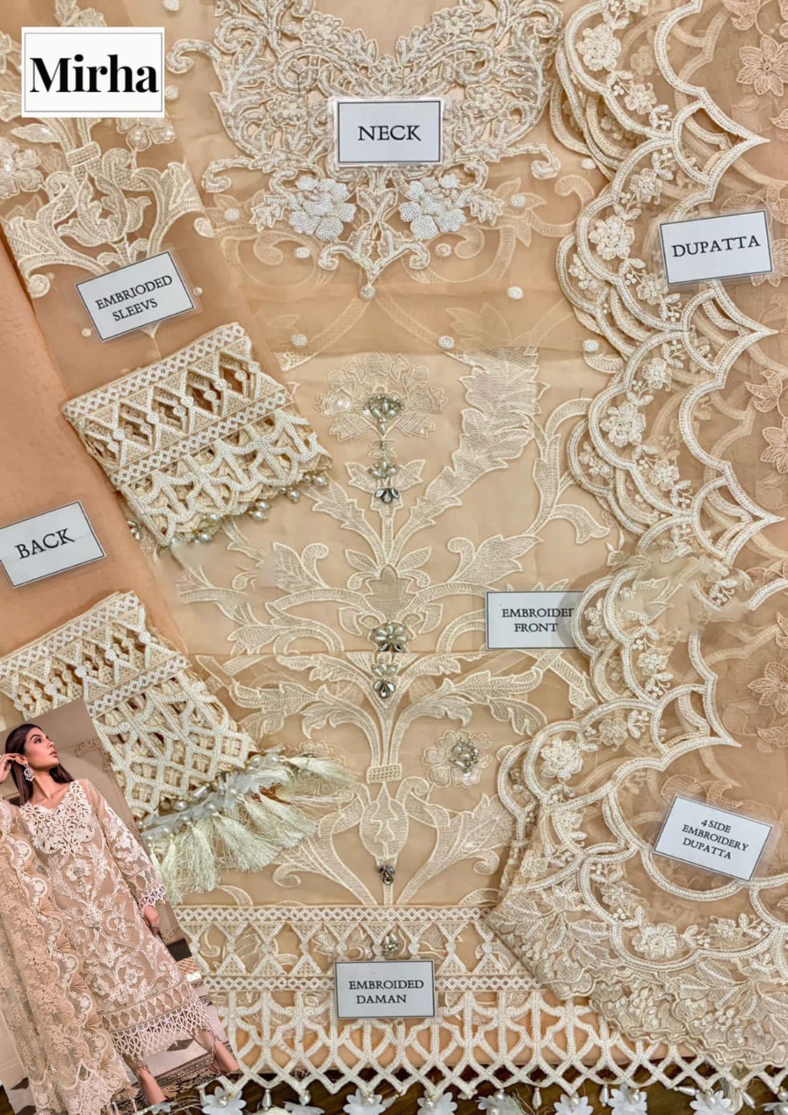 Heavy Embroidered Organza Suit