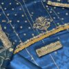 Party Wear Net Embroidered Dress with Silk Trouser