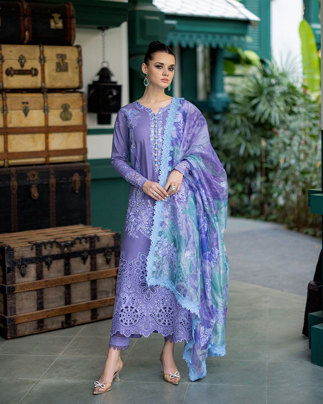 Elegant Women’s Fancy Dhanak Suit – Wedding & Party Wear