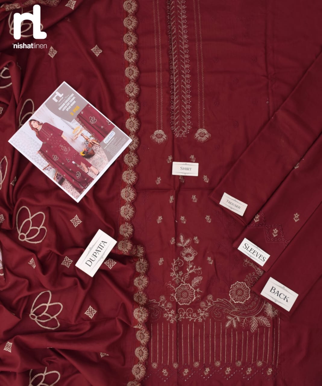 Women’s Fancy Dhanak Suit – Golden Embroidery