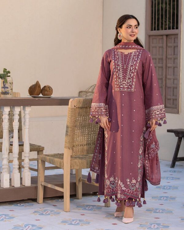 Luxury Women’s Dhanak Fancy 3-Piece Suit with Dupatta