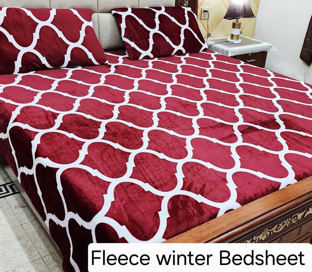 Printed fleece bedsheet