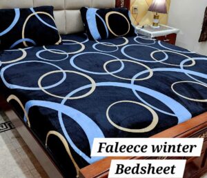 Double Bed Fleece Bedsheet Set