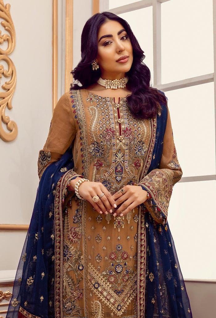 Embroidered Dupatta Suit
