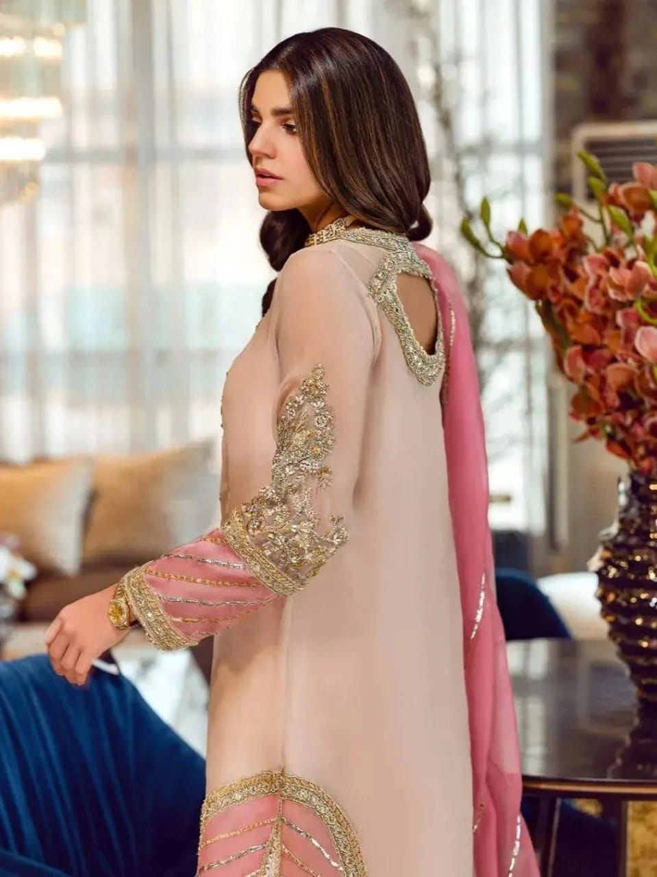 Pakistani Organza Embroidered Dresses Online