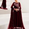 Indian Chiffon Bridal Embroidery Maxi