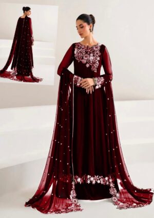 Indian Chiffon Bridal Embroidery Maxi