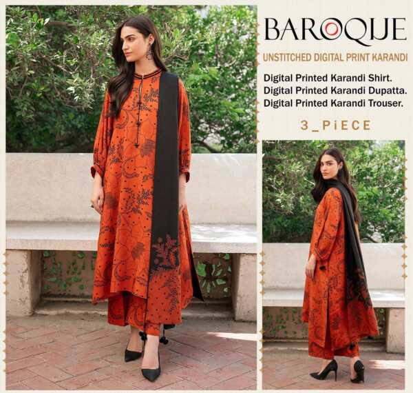 Unstitched Karandi suit 3 piece