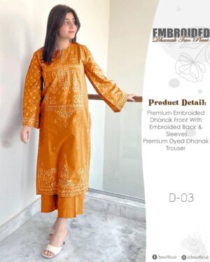 embroidered Dhanak dress