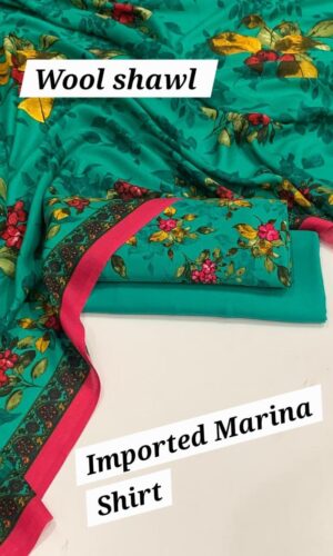 Wool 3PC Printed Suit for Ladies – Winter Collection