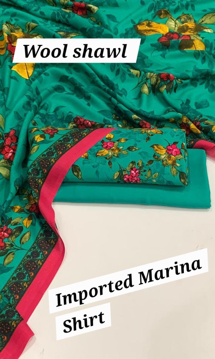 Wool 3PC Printed Suit for Ladies – Winter Collection