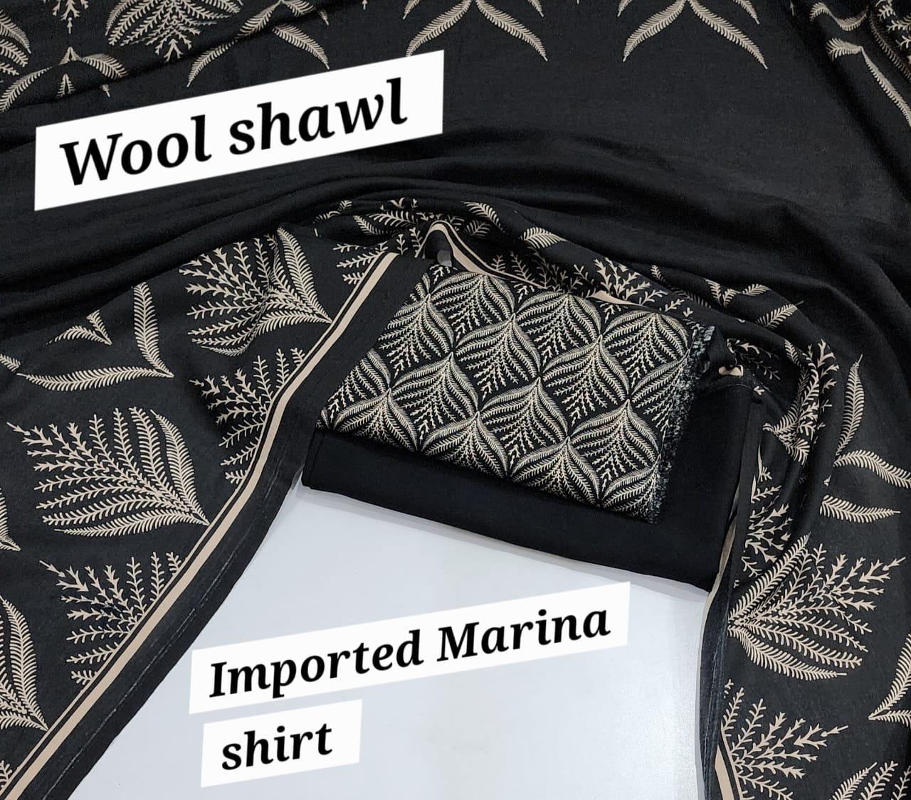 Premium Wool Suit with Shawl – Winter Fashion 2025