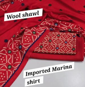 Women’s Wool Embroidered 3PC Dress – Marina Winter Collection