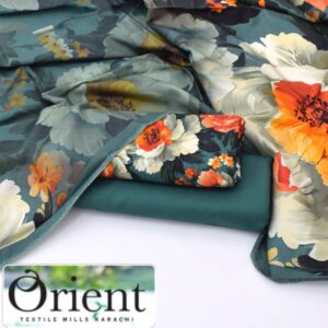 digital printed 3 piece suit for women – shirt, trouser, shawl set